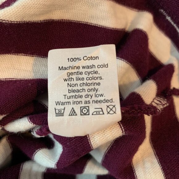 J. Crew Factory Striped Boatneck Half Sleeve Cropped Shirt Purple/White Size M - Picture 6 of 6